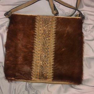 NWOT cowhide leather cross body